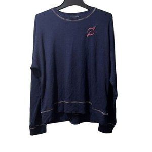 PELOTON Navy Blue Long Sleeved Stretch Pullover  Sweatshirt Crew Neck Very XL